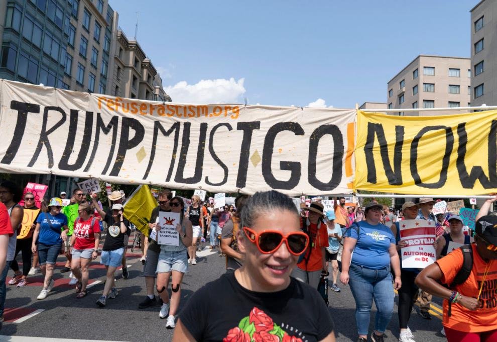 Protest asking Trump to quit office